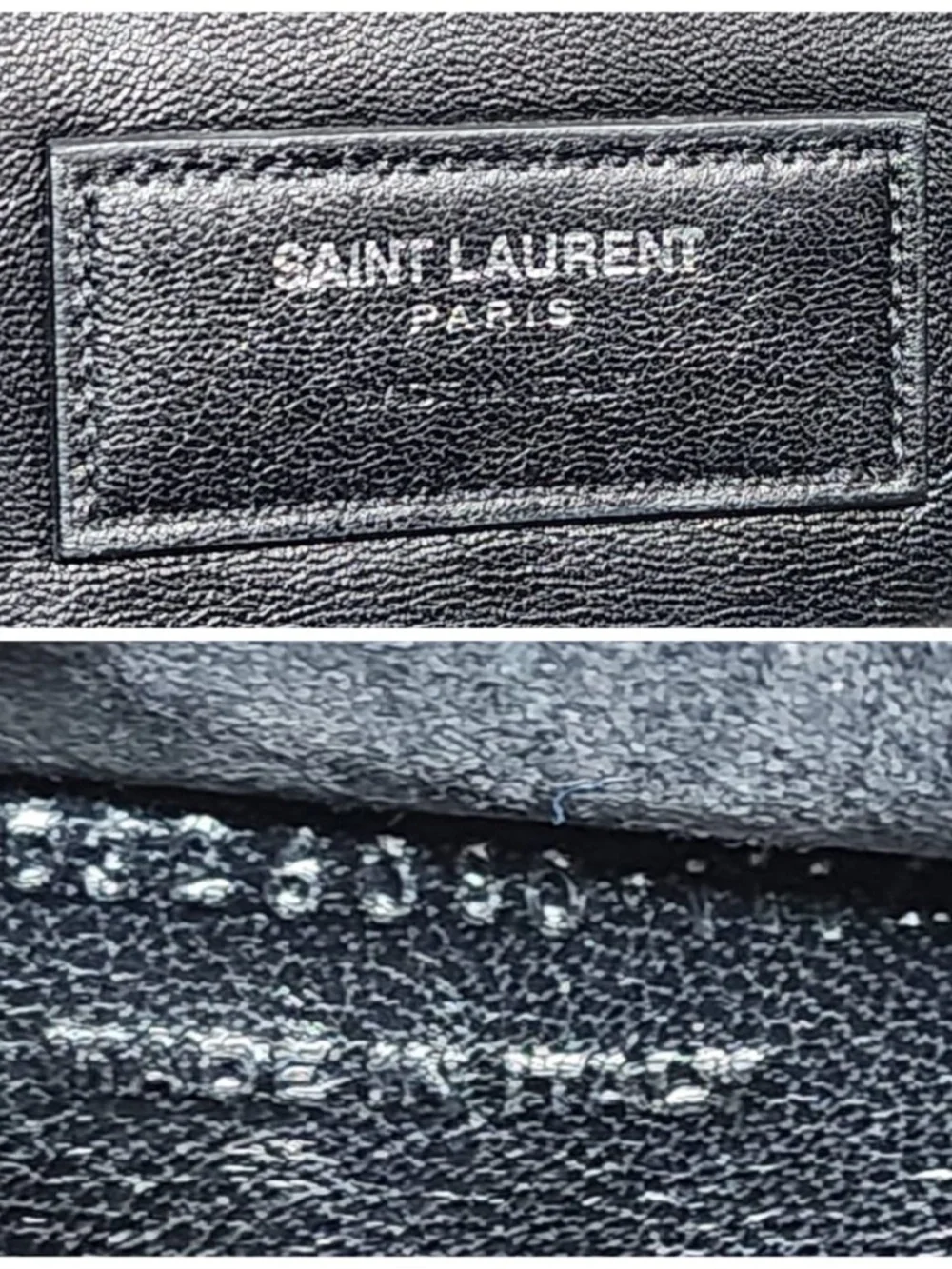 Authentic YVES SAINT LAURENT Croc Embossed Leather Tassel Kate Clutch Bag Black - Picture 3 of 11